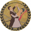 Эмблема-наклейка для медалей "Танцы", диаметр 25мм