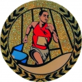 Эмблема-наклейка для медалей "Бег", диаметр 50 мм
