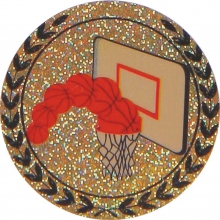 Эмблема-наклейка для медалей "Баскетбол", диаметр 50мм