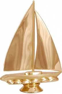 Фигура пластиковая "Парусная лодка", высота 13см